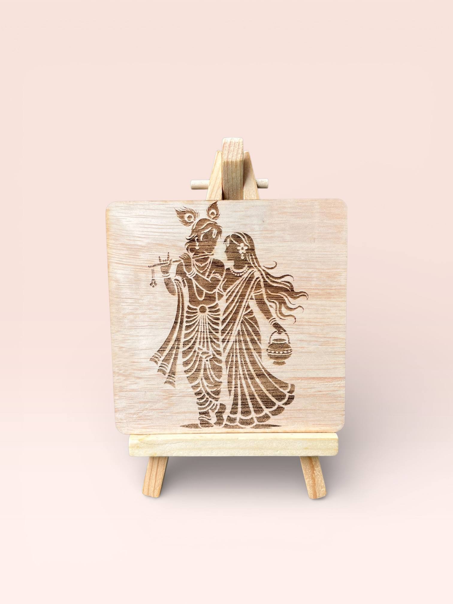 Radha Krishna Wooden Frame