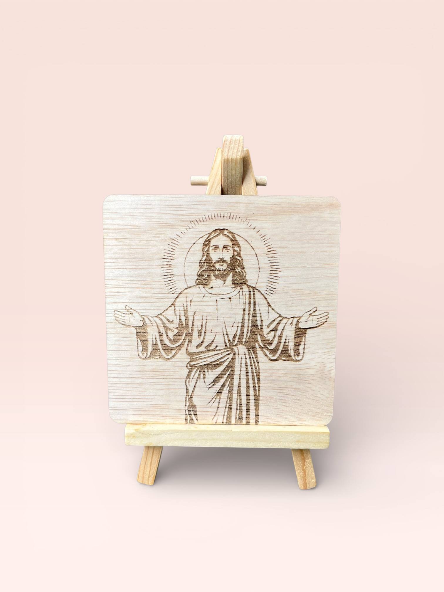 Jesus Open Arms Wooden Frame